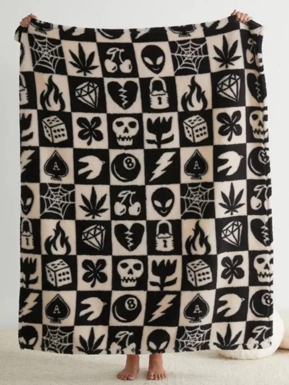 Urban Outfitters Icon Checkerboard Throw Blanket